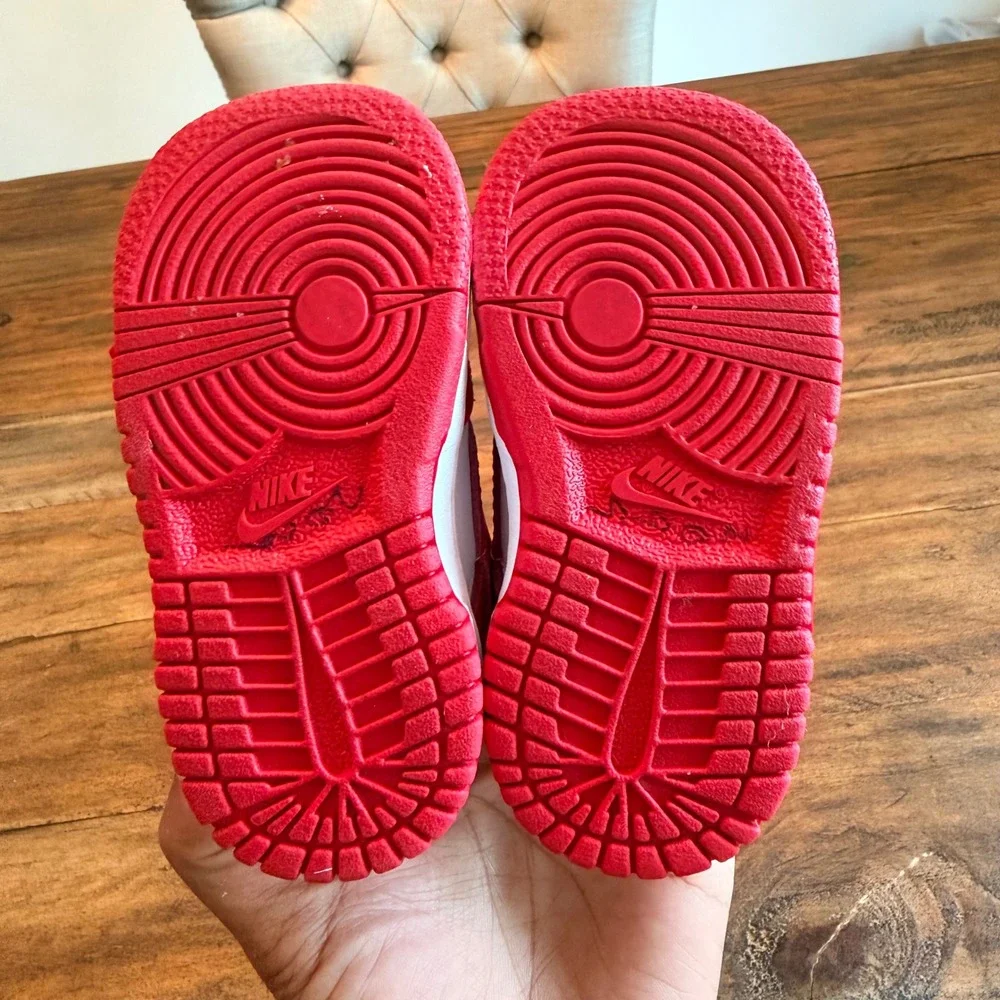 Nike Dunk Low Toddler University Red White Size 4 Kids Sneaker
